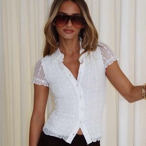 NWT Princess Polly Melaniya Button Up white size 4
